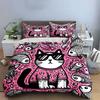 Cool Cat Outfit for Summer Vibes Exquisite Three-piece Bedding Set Gift for Kids and Adults