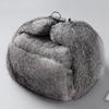 Real Rex Rabbit Fur Hat Men's Lei Feng Hat Winter Outdoor Thickened Warm Genuine Fur Hat Russian Natural Fur Ear Protection Hat