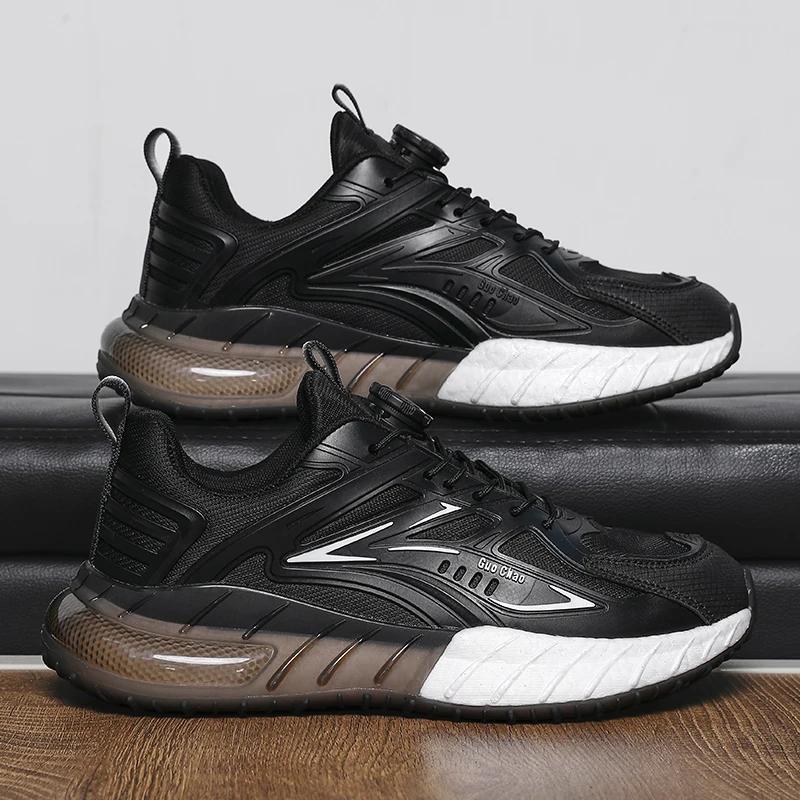 YRZL Men's Sneakers Lightweight Breathable Black Running Shoes Plus Size Non Slip Casual Wear Resistant Tennis Shoes for Men