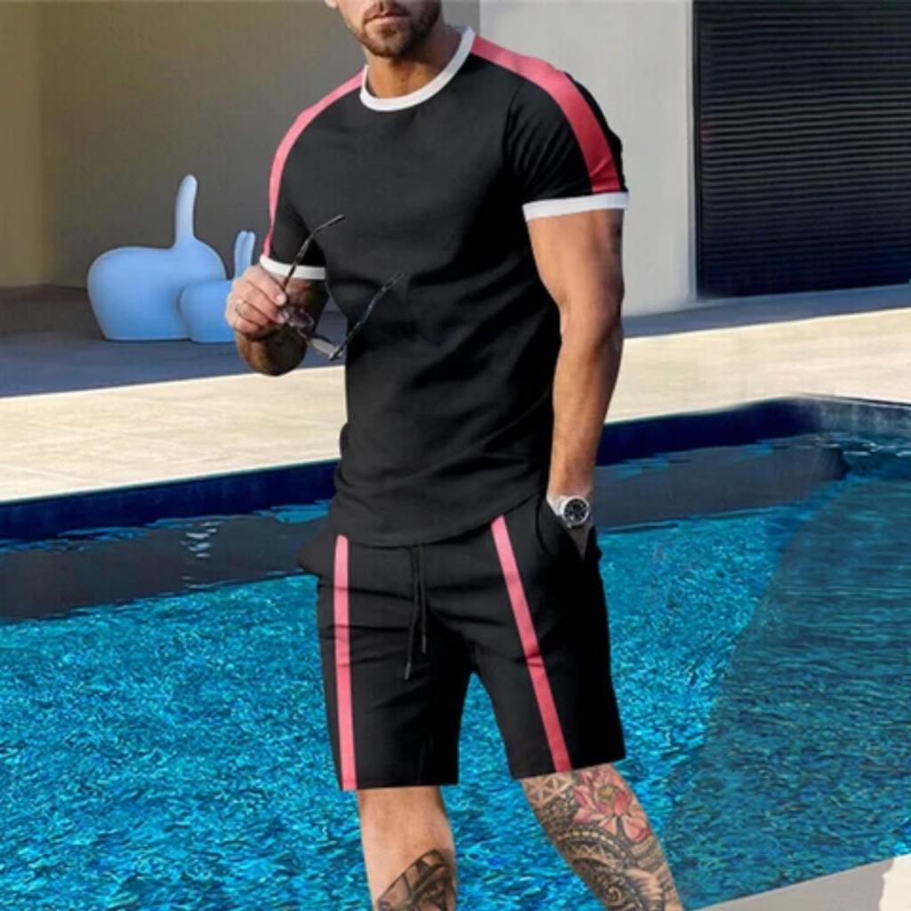 Hawaïs Heren T-shirt Casual Pak Zomer Korte Mouw Korte Broek Een Set Straatkleding Strandbroek Met Een Top Simpel Pak Voor Mannen