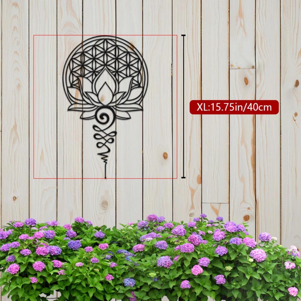 

1pc 15.75 inch Lotus Flower of Life Metal Wall Decor Mandala Sri Yantra Sacred Geometry Art Meditation Spiritual Yoga Sculpture Black Gold
