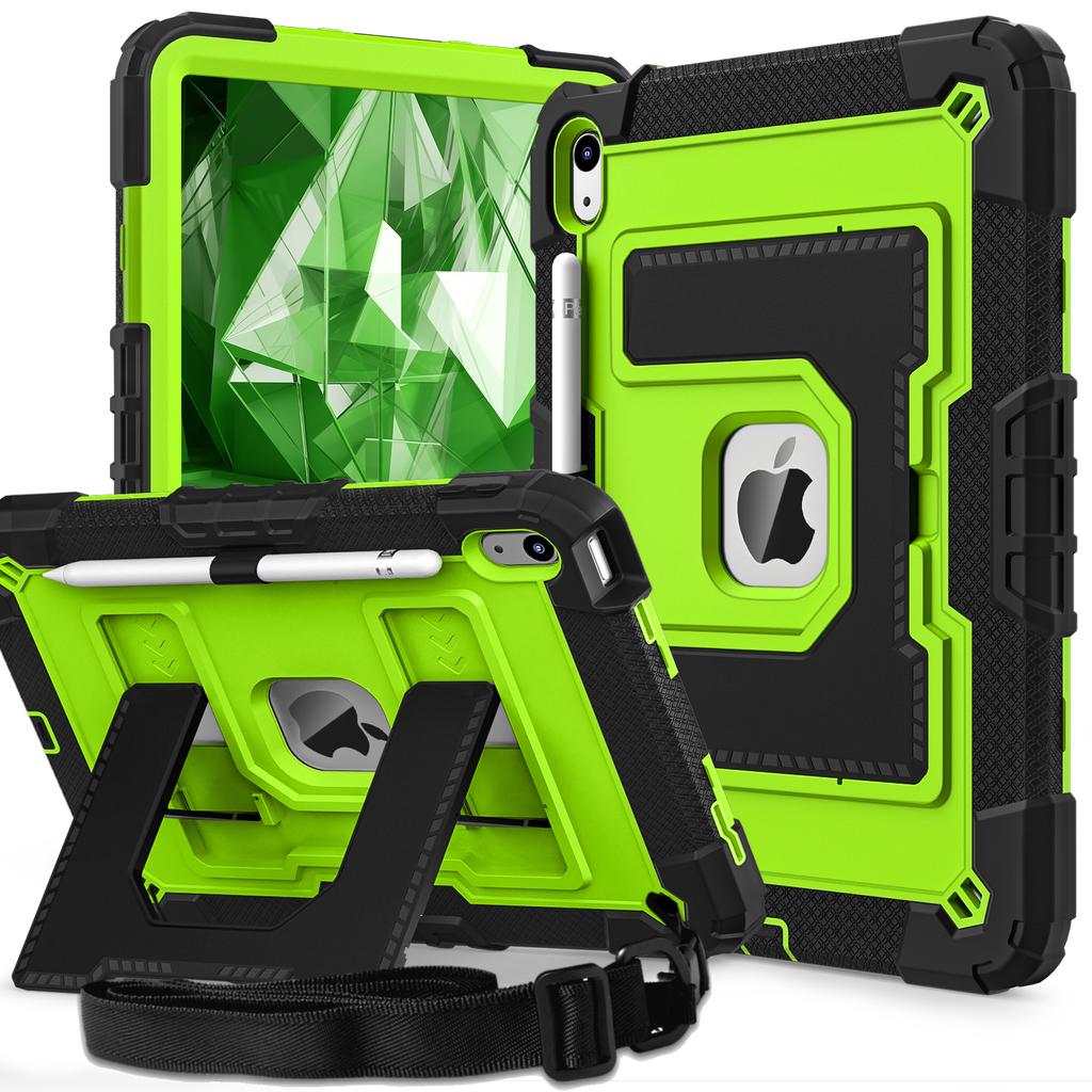 Case for iPad 10 11th A16 For iPad Air 11 10.2 Air 5 Air4 Mini 7 6 Heavy Duty Shockproof with Handle/Bracket/Shoulder Strap Case