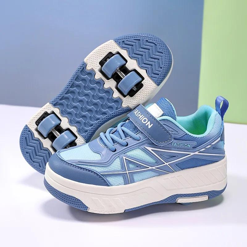 Roller Skate Shoes for Kids Boys Girls Sneakers with Detachable Wheels Sport Shoe New Roller Skates Children's Balance Training