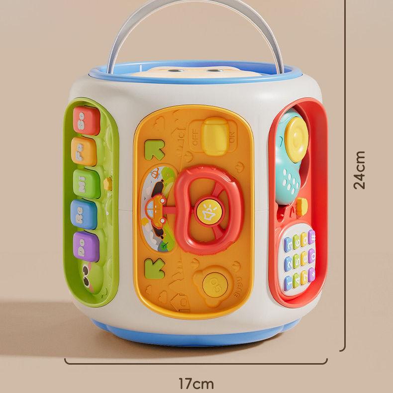 Baby Musical Hand Drum Toy - Educational 6-Sided Cube for 0-1 Year Olds