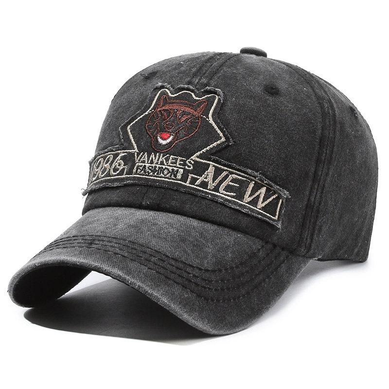 New Unisex Baseball Cap Leopard Head Embroidery Cap Men Women Outdoor Camping Hiking Fishing Dad Hats