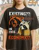Economy Meme Raccoon Bootleg Shirt, Vintage Humor Retro Tee, 90s Throwback, Economy Meme Raccoon Sweater