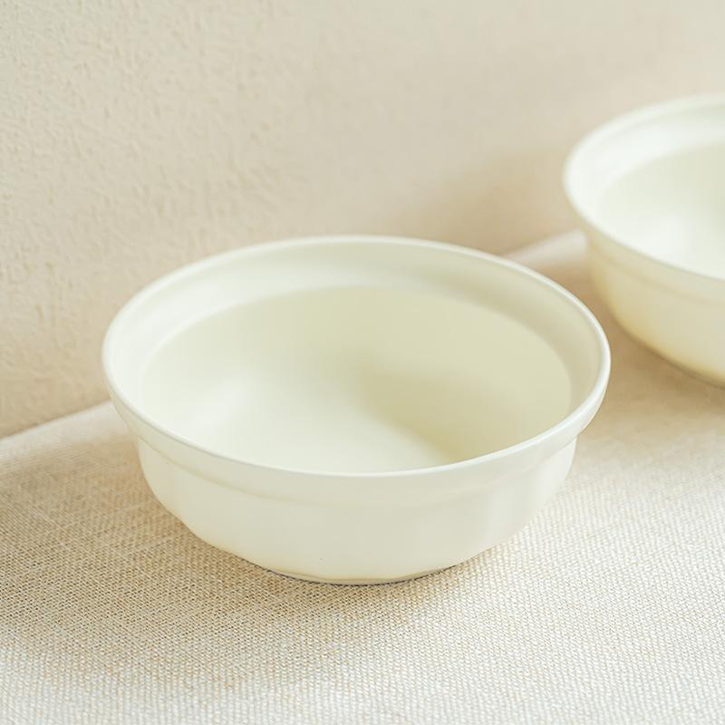 Cream Ceramic Salad Bowl Household Tableware Round Bowl Delicate Open Bowl Fruit Bowl Noodle Bowl Small Bowl