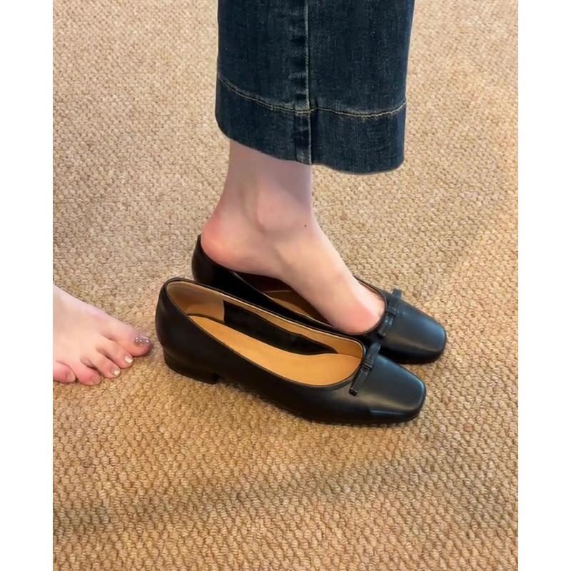 2026 Retro Bow Flat Bottom Shallow Mouth Commuter Comfortable Women's Shoes