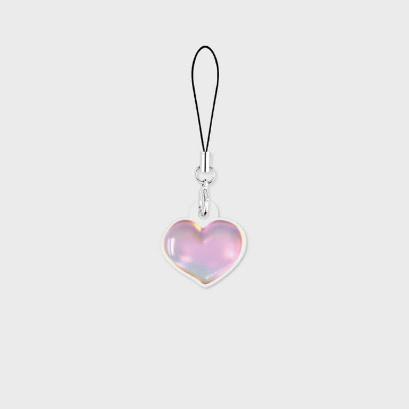 

hologram pink heart phone strap Single product