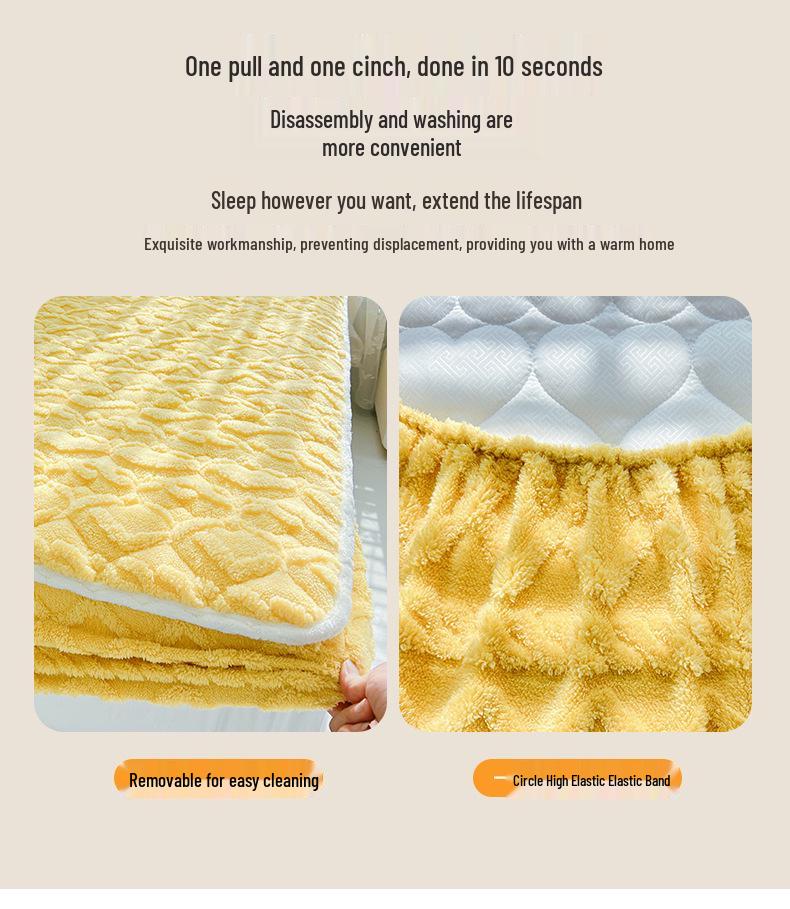 Plush Velvet Mattress Protector: Winter Taffeta Fitted Sheet & Cover for Simmons Bedspread