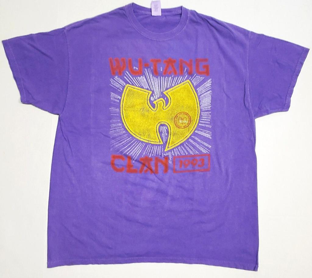 WU TANG CLAN T-shirt Distressed Mineral Wash Men's Licensed Tee XL Purple New