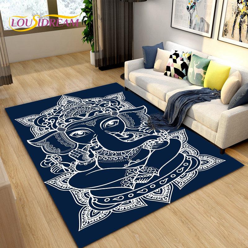 Elephant Ganesha Series  Area Rug Large,Carpet Rug for Living Room Bedroom Sofa Doormat Decoration,kids Play Non-slip Floor Mat