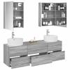 5 Piece Bathroom Furniture Set Gray Sonoma Engineered Wood and Glass