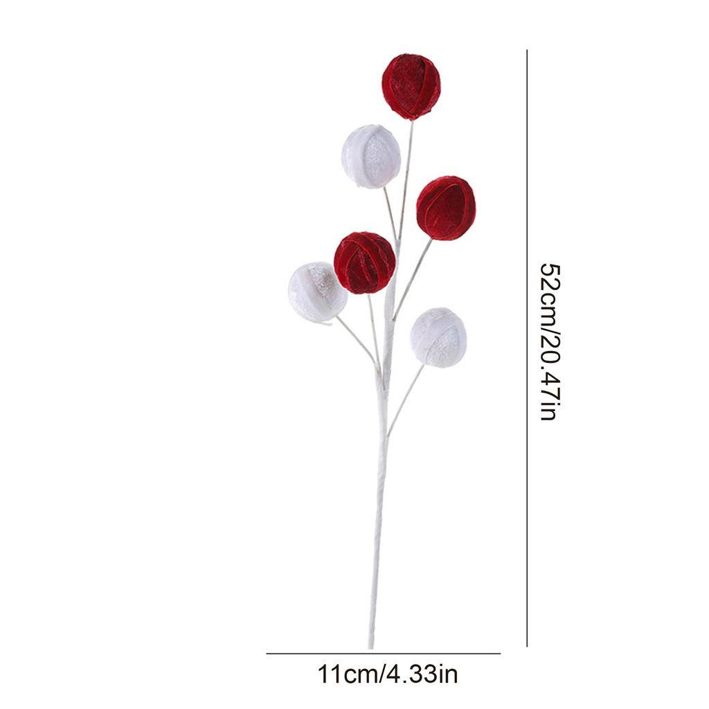 1pc Flocked Christmas Ball Cuttings Foam Christmas Ball Bouquet  Christmas Tree Flower Arrangements Xmas Party DIY Decorations