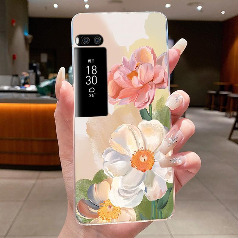 Phone Case For Meizu Pro 7 Case For Meizu Pro 7 Plus Capa Coque Flower Butterfly Thin Covers Transparent Soft Silicone TPU Cover