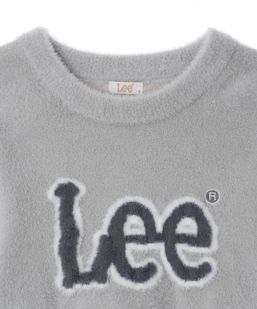 LEE Women'S Round Neck Hairy Logo Knit Light Gray