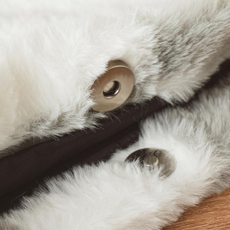 Daiso Checkerboard Fur Tote