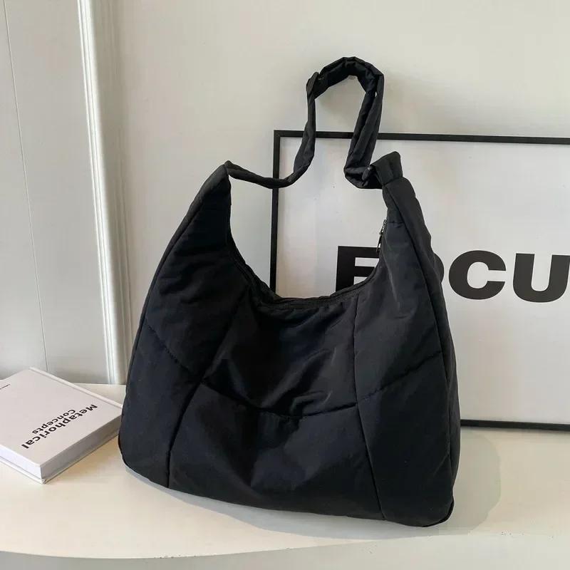 Trendy Women's Soft Cloth Shoulder Bag Solid Color Student 2026 Spring Y2k Casual Style Big Handbags Crossbody Bags for Women