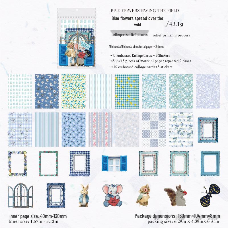Mò Mò Retro Embossed Hard Card Pack for DIY Journaling and Garden Post Decor