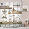 Farmhouse Bathroom Supplies Background Shower Curtain Rustic Watercolor Wood Planks Bathroom Home Decor High Quality Fabric