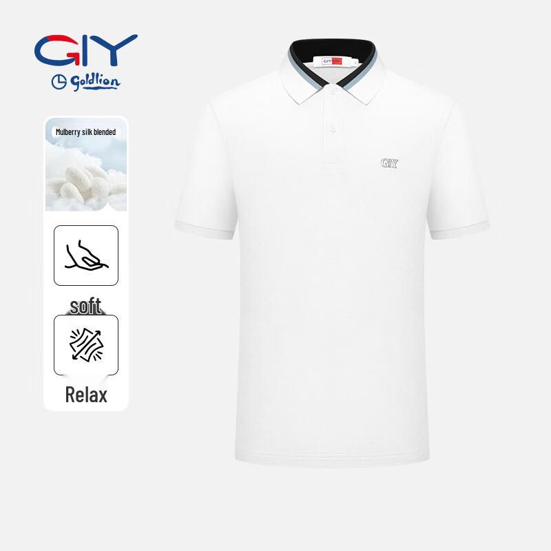 Goldlion GY Silk Blend Luxury Sport Polo Shirt for Men 2XL