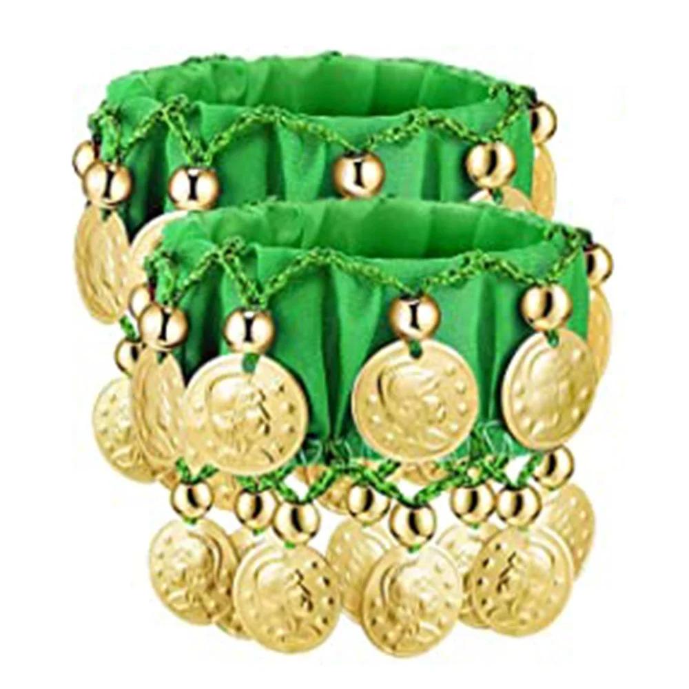 A Pair Of Bracelets Performance Costumes Props and Accessories Indian Belly Dance Bracelets Wrist Ankle Cuffs Bracelets Women