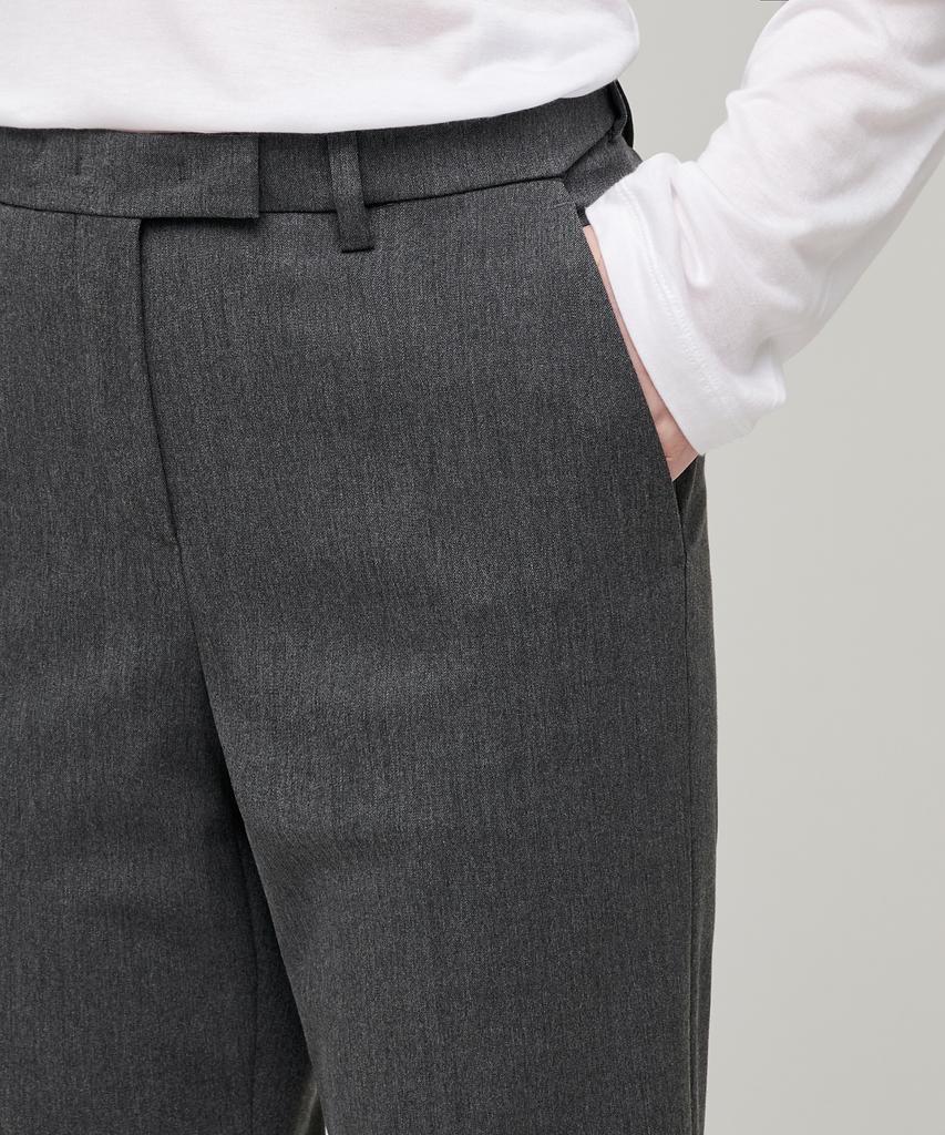 MUSINSA STANDARD WOMAN Women'S Slim Straight Hidden Banding Slacks [Medium Gray]