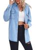 European Women's Long-Sleeved Denim Button-Up Shirt - Casual Spring Top