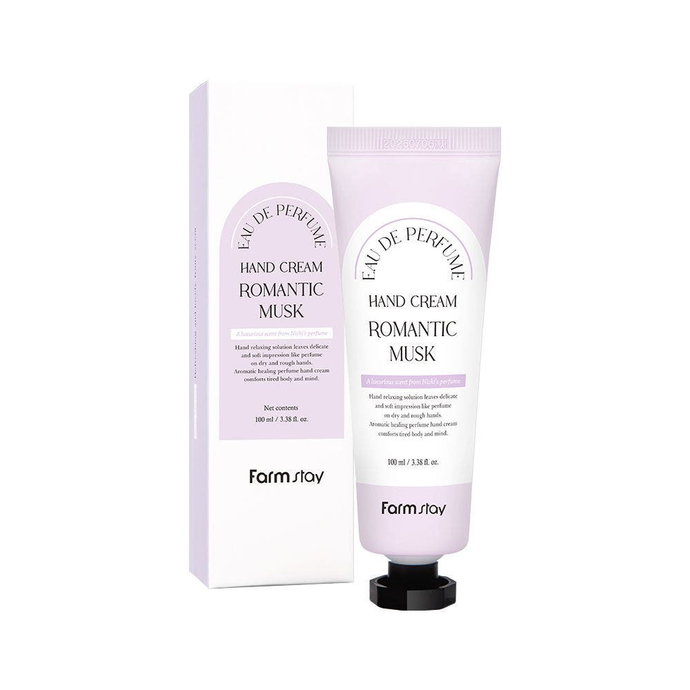 Farmstay Eau De Parfum Handcreme 100ml Hyaluronsäure Feuchtigkeitsspendende Parfümierte Handcreme 5 Duftrichtungen Romantic Musk white