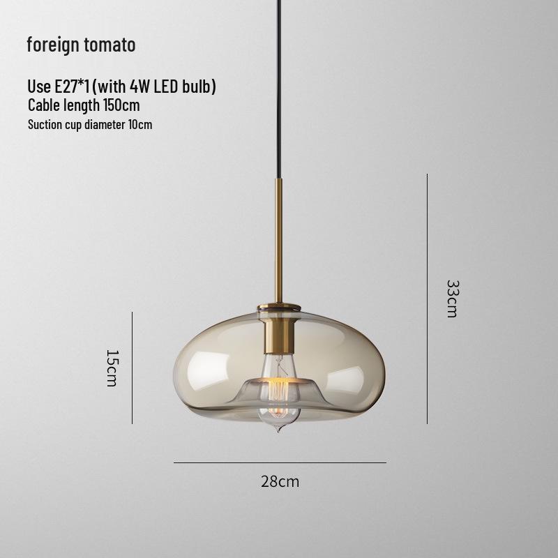 Nordic Industrial Glass Pendant Light for Cafe/Bar