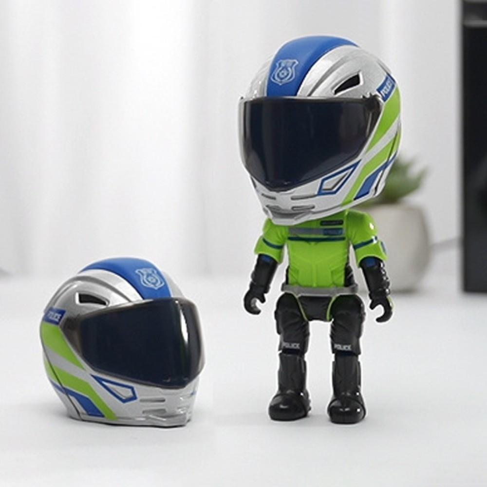 Joint Mobility Zinc Zinc Alloy Motorcycle Helmet Toy Action Figure Movable Figurine Model  Auto Decor