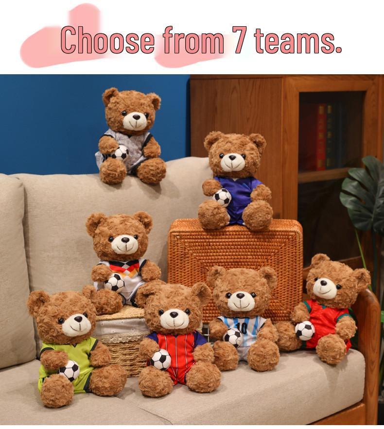 World Cup Football Teddy Bear Plush Doll - Cute Children's Gift Ornament Toy
