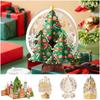 Paper Christmas 3D Greeting Card Gold Plated Craft Merry Christmas Blessing Cards Ornaments with Envelope Paper Carving Postcard