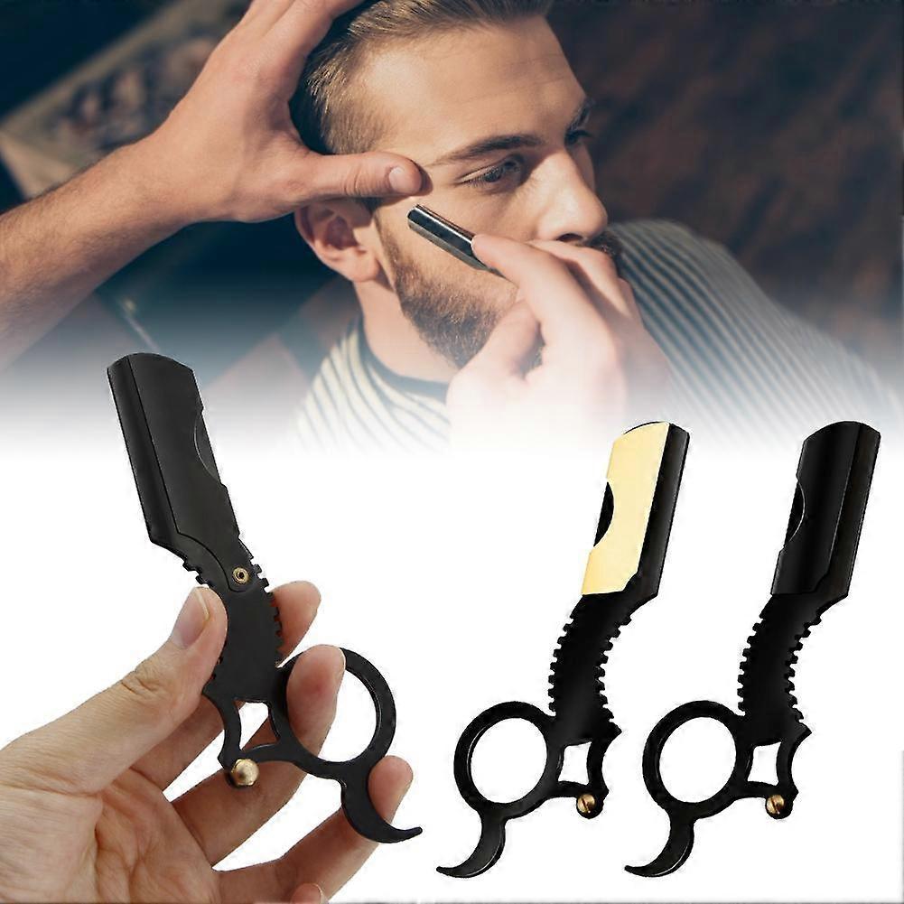 Straight Edge Barber Razor Haircut Beard Eyebrow Shaving Tool Manual Depilation Razor Hairdresser Trimming Blades Not Include