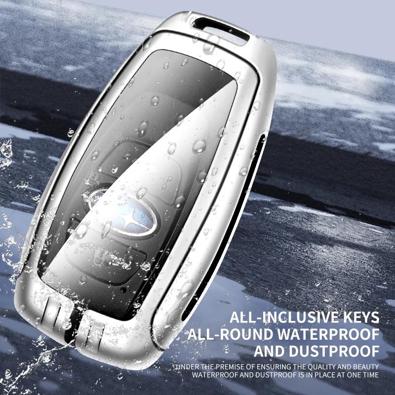 Car Key Chain Metal Key Shell Car TPU Zinc Alloy Key Case Bag For Subaru STI Outback Brz Wrx Xv Ascent Forester Impreza Legacy PP222