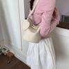 Early spring new bucket bag simple solid color handbag niche commuter underarm shoulder bag