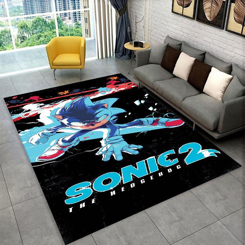 Classic Game S-Sonic Cartoon Non-Slip Area Rug for Living Room,Bedroom,Playroom,Soft Carpet Floor Mat Home Decor Rug Kids Room