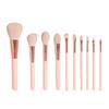 10-Piece Soft Bristle Makeup Brush Set with Zipper Case - Includes Eyeshadow, Powder, and Portable Brushes.