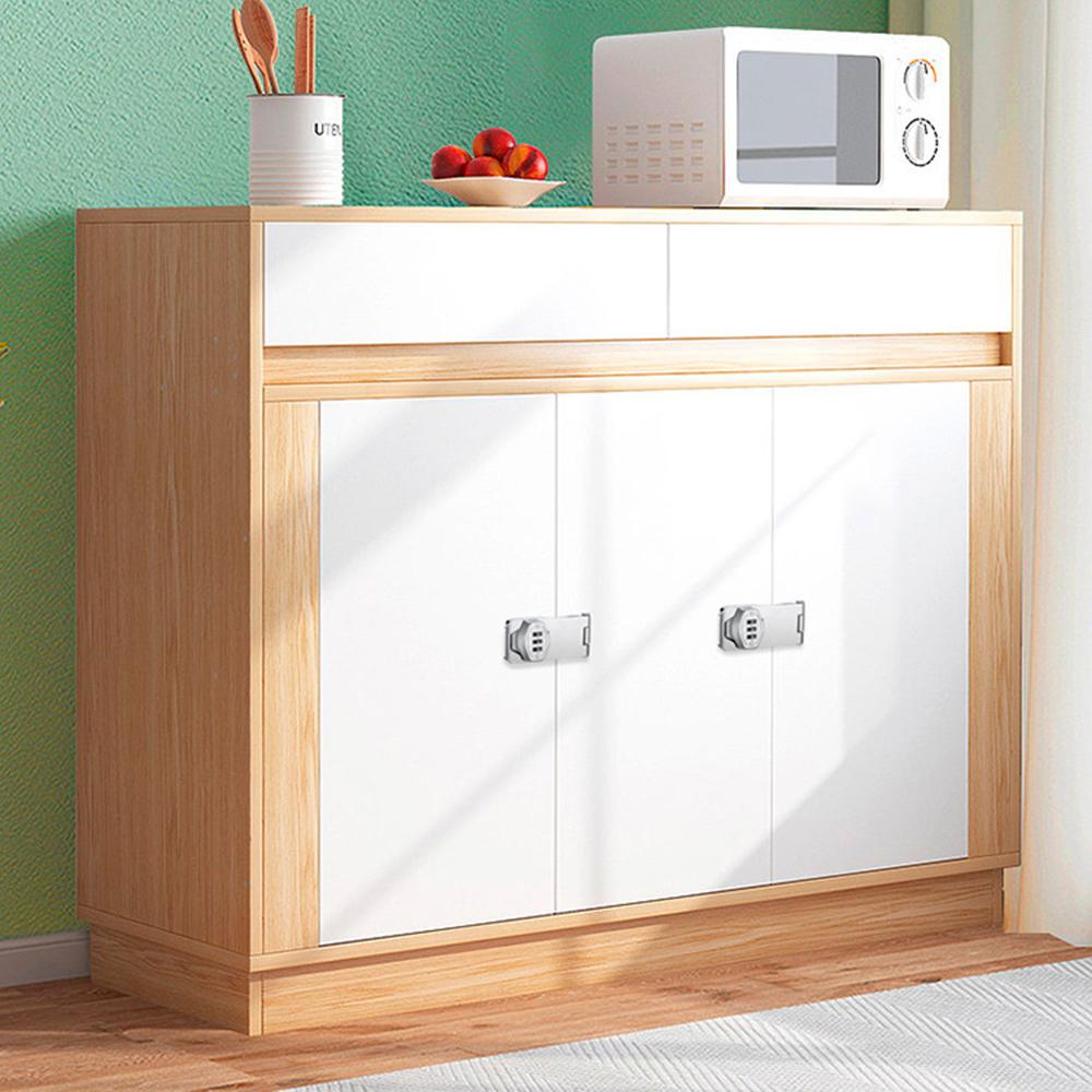 Cabinet Door Password Lock Drawer Lock 3 Hole 4 Inch Screw Installation/No Drill Adhesive Anti-Theft Security For Furniture