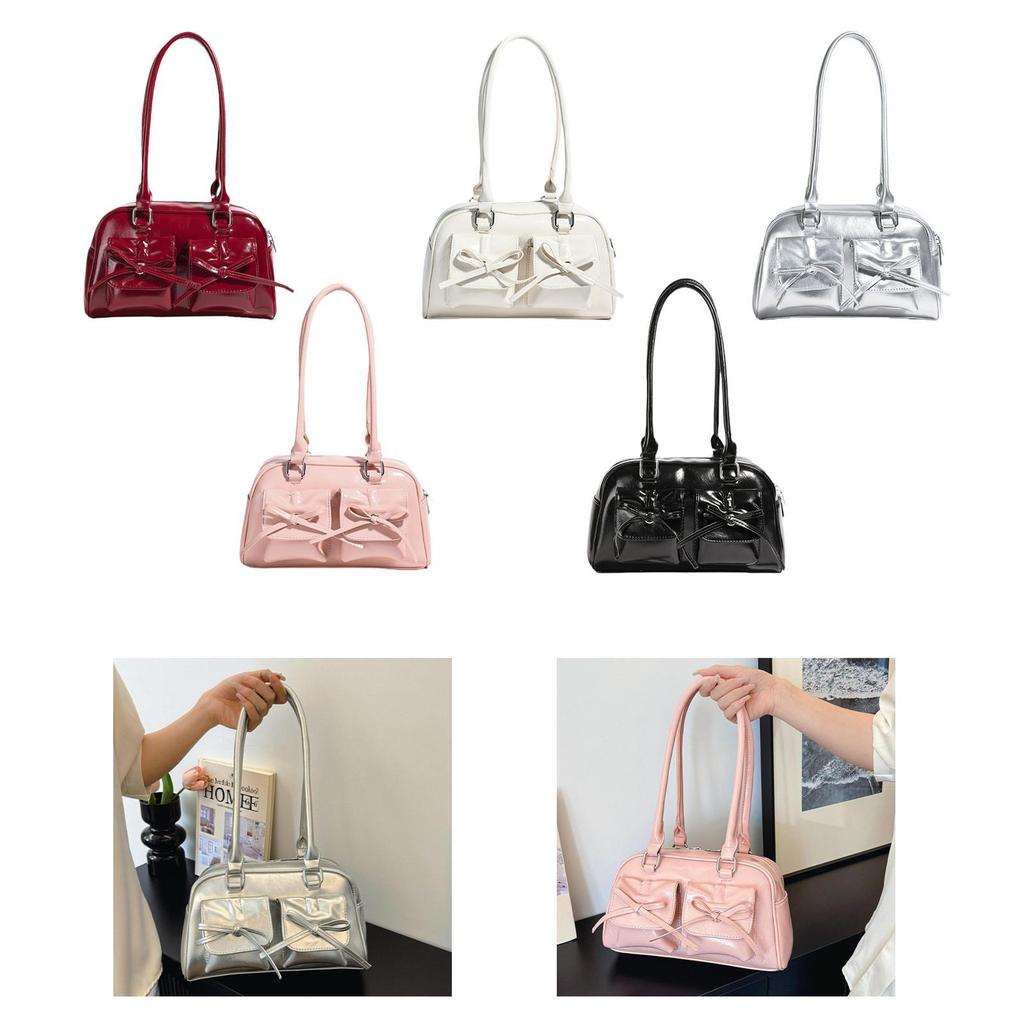 Women PU Leather Shoulder Bag Tote Bag Elegant Armpit Bag with Zipper Closure Purse Hobo Bag for Vacation Office Outdoor Party