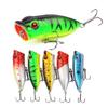 5Pcs 6.5cm 10g Top Water Fishing Lures 3D Eyes Life Like Swimbait Hard Lure with Treble Hooks for Freshwater Saltwater