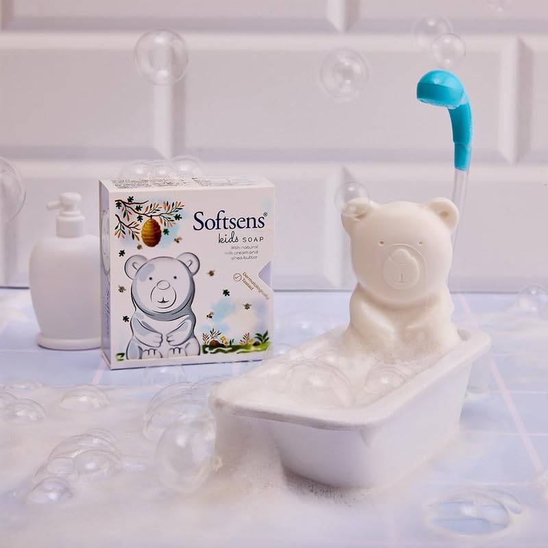 Softsens Kids Soap Teddy 75g Pack Of 5 Gentle Nourishing Moisturizing Animal Shape Bar Soap For Toddlers Kids Age 2-10