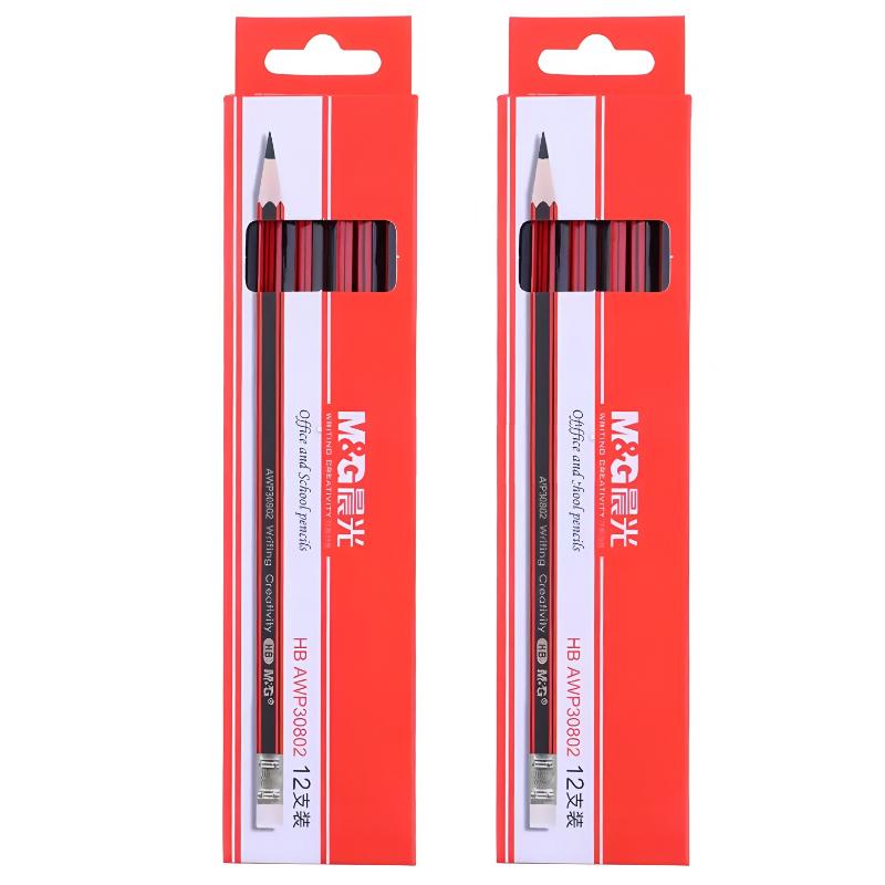 M&G 12 Pcs HB Wooden Pencil Graphite Lead Core For Office School Student Writing Drawing Sketch Stationery Supplies Gift Pencil
