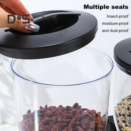 Průhledná nádoba na skladování suchých potravin Velká kapacita bez BPA Snadno se čistí Opakovaně použitelná nádoba na cereálie Dávkovač bonbónů