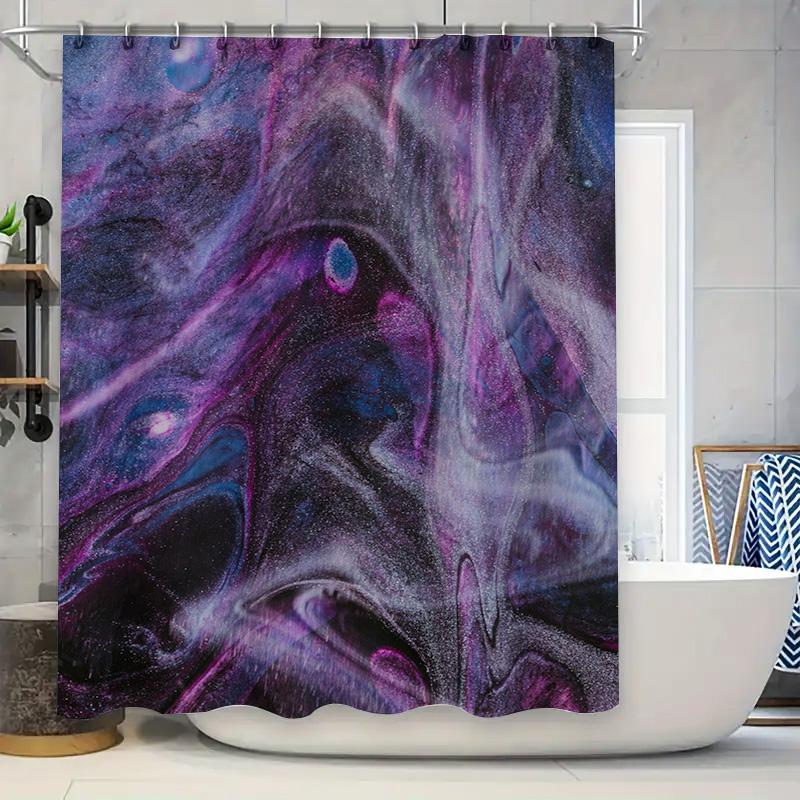 

Unique Galaxy Shower Curtain: Cosmic Nebula Design For Your Bathroom Decor High Quality Fabric With Waterproof Coating W60H190(CM)-1 Pcs