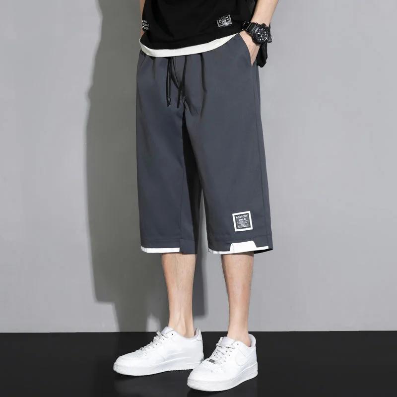 Summer Man Versatile Casual Shorts Koreon Streetwear  Big Size Capri Pants Plus Size