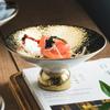 High Footed Ceramic Bowl Sashimi Plate Dessert Plate Soup Bowl Fruit Dish Salad Bowls Dim Sum Dish Dining Plate Snack Bowls Tray