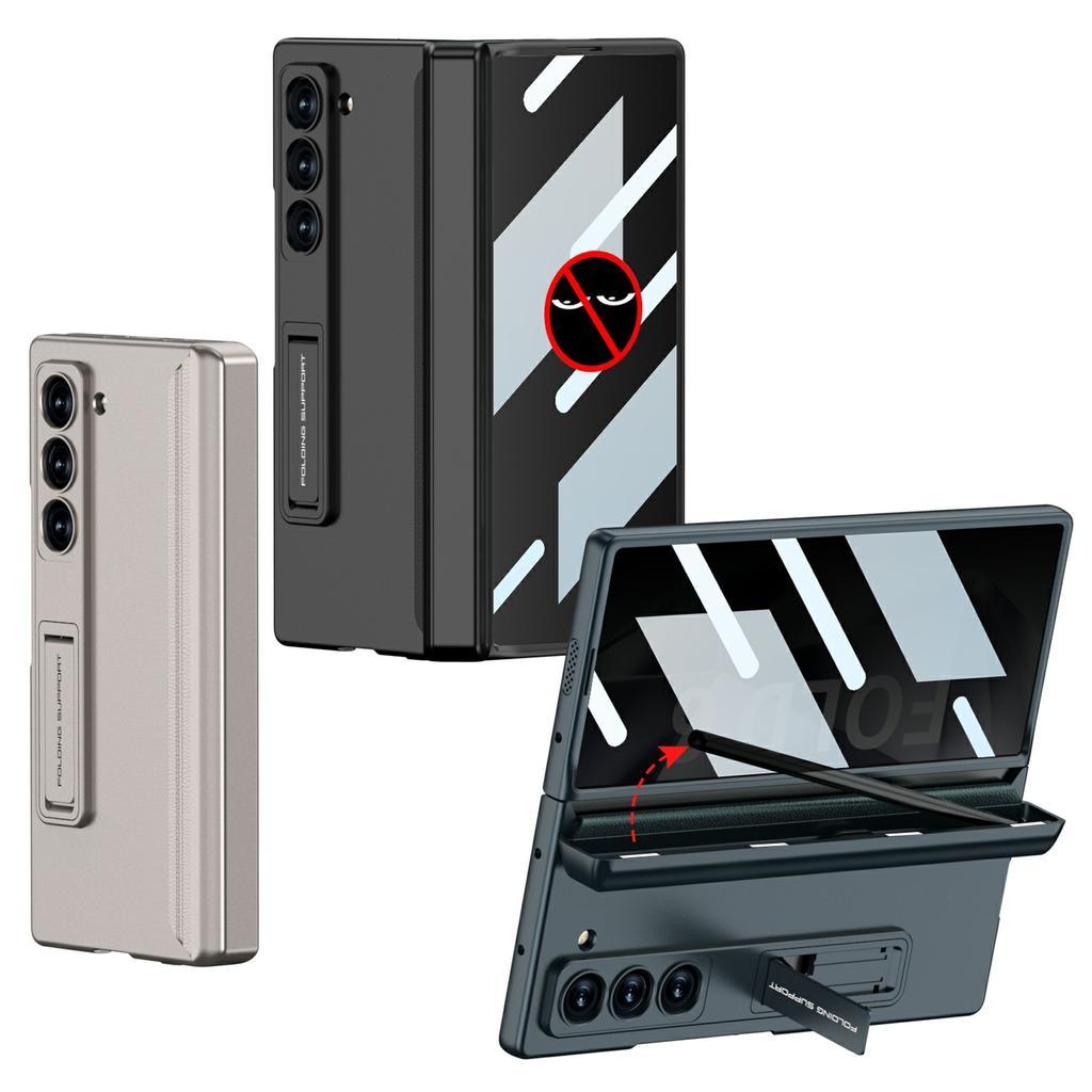 GKK For Samsung Galaxy Z Fold6 5G Case with Privacy Screen Film,Pencil Slot Magnetic Hinge Hard PC Phone Cover
