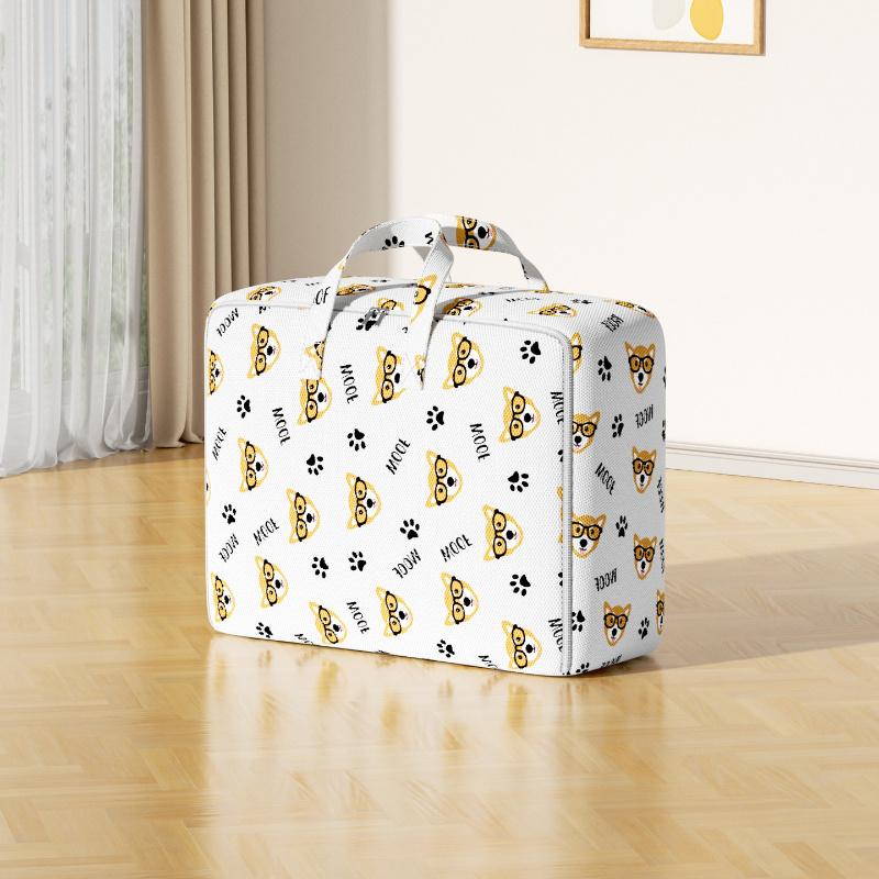 1pc Cute Pattern Storage Bag Portable Bag with Handles Moving Home Bedroom Clothing Storage Bag Travel Gear Organization Bag