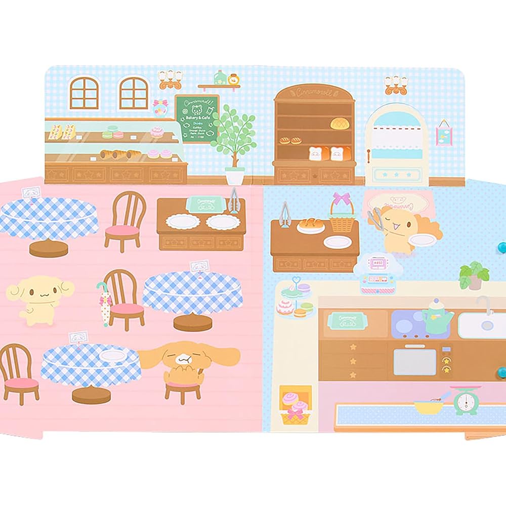 Sanrio Cinnamoroll Playable Sticker Set PVC Stickers and Paper Base Toy for Children Age 3 and Up